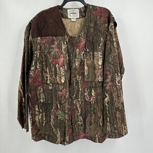Brassada Mens 2X Hunting Shirt Camo Quilted Shooting Patch Pockets Outdoor